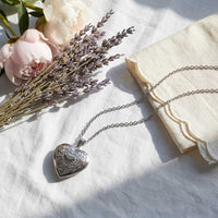Thumbnail for Floral Heart Photo Locket Necklace, view 15