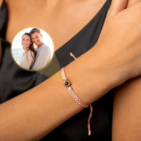 Thumbnail for Pink Photo Bracelet featuring a personalized circular pendant, showcasing cherished memories by Brother & Sisters.