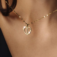 Thumbnail for Gold Necklace for a woman - Feminine Initial Necklace - Woman Necklace - Letter Necklace Necklace Brother & Sisters