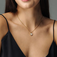 Thumbnail for Gold Necklace for a Woman - Flower Initial Necklace - Woman Necklace - Letter Necklace Necklace Brother & Sisters