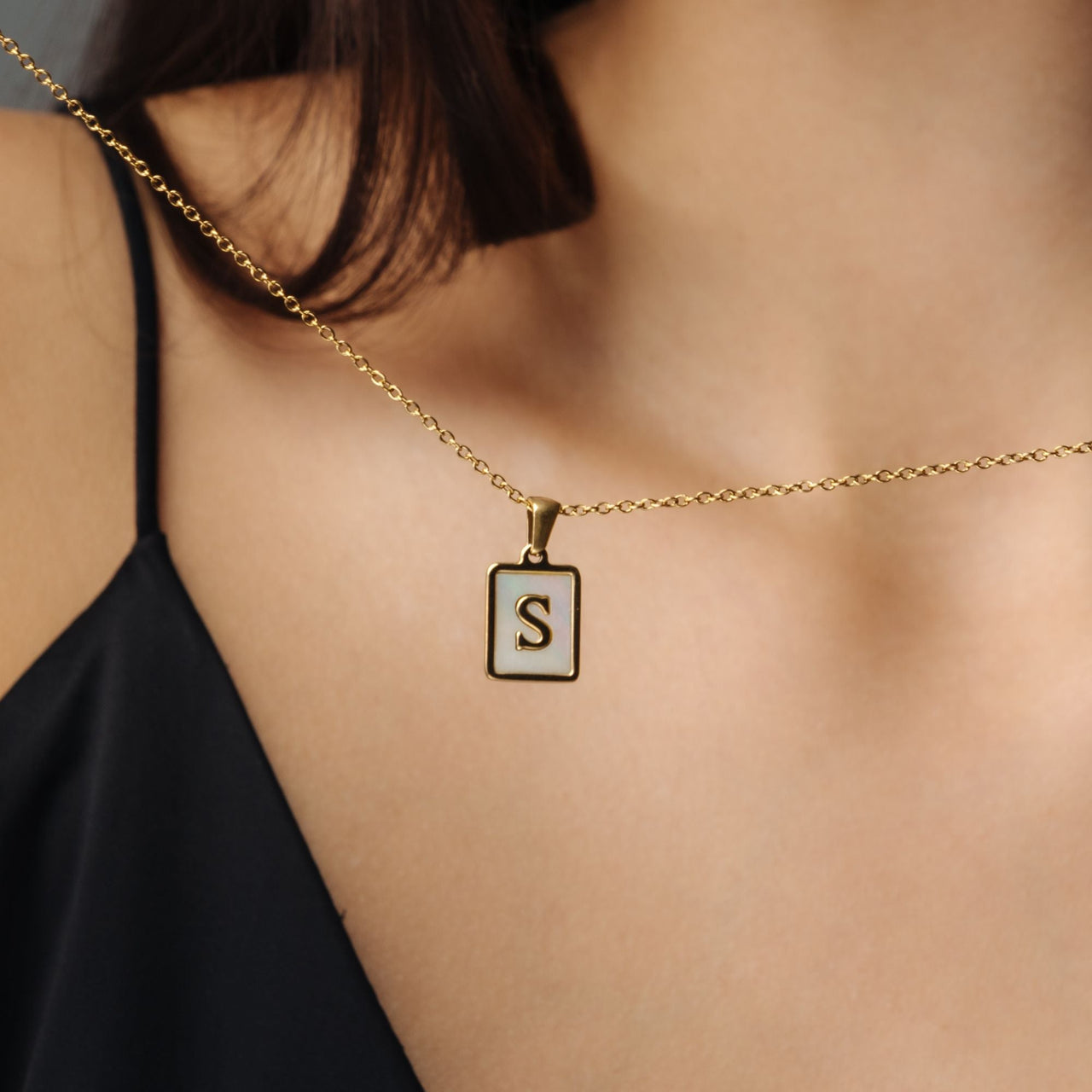 Gold Necklace for a woman - Simple Initial Necklace - Woman Necklace - Letter Necklace Necklace Brother & Sisters