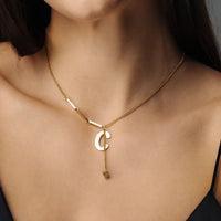 Thumbnail for Gold Necklace for a woman - Simple Initial Necklace - Woman Necklace - Letter Necklace Necklace Gold / A Brother & Sisters