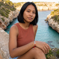 Thumbnail for Red bracelet — worn on a getaway, silver | SKU: lamour-wg