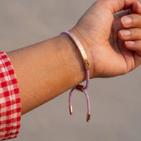 Thumbnail for String bracelet — close-up of the details, rose gold | SKU: lemauve-rg