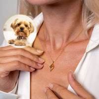 Thumbnail for Luxury Photo Necklace by Brother & Sisters featuring a personalized pet photo, capturing special memories in an elegant design.