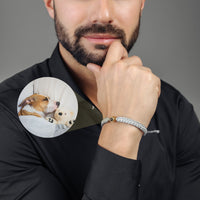 Thumbnail for Man Bracelet - Men’s Personalised Bracelet - Personalized Gift - Custom Jewelry For Him - Custom Bracelet Picture - Personalised Photo Gift Bracelet Brother & Sisters
