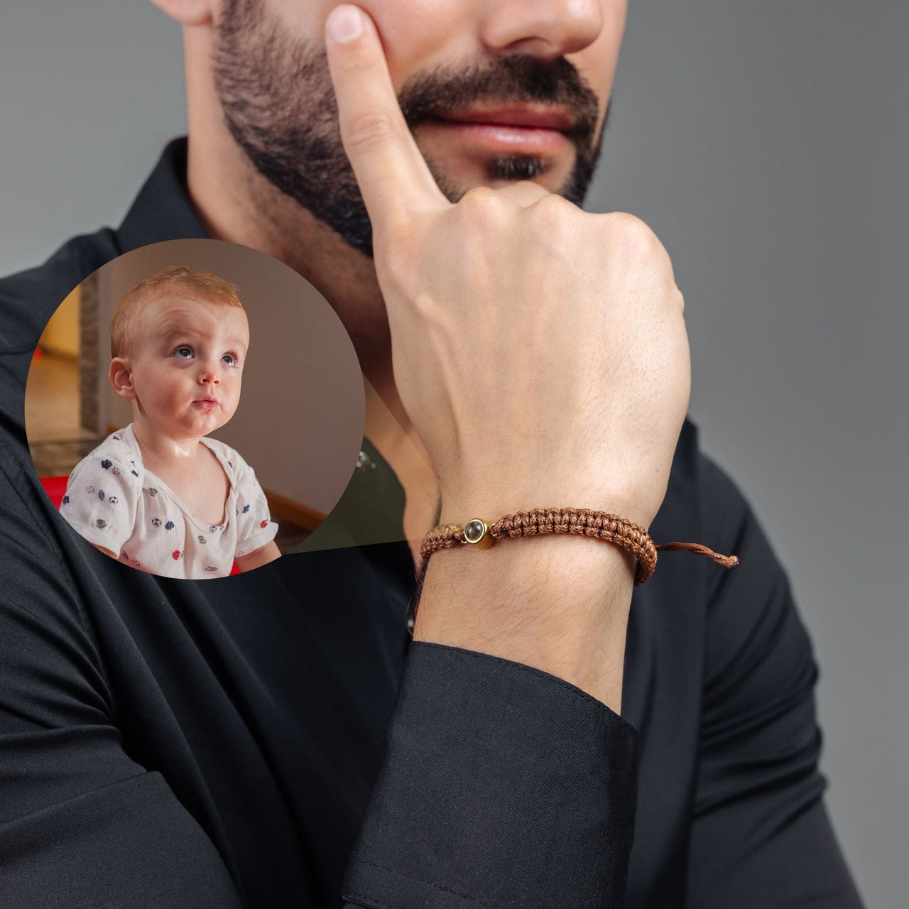 Man Bracelet - Men’s Personalised Bracelet - Personalized Gift - Custom Jewelry For Him - Custom Bracelet Picture - Personalised Photo Gift Bracelet Brother & Sisters