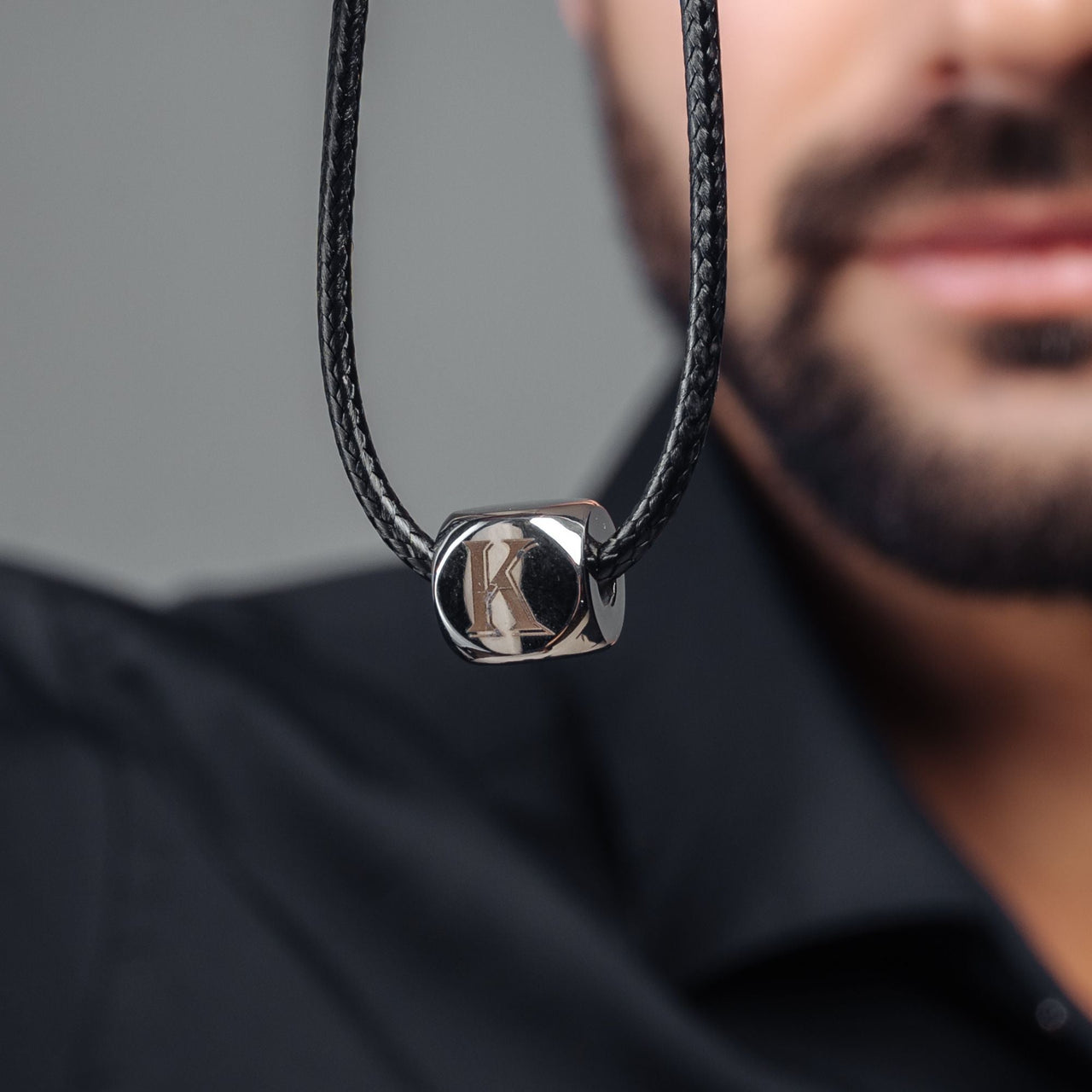 Man Necklace - Gold Initial Necklace - Cube Letter Necklace - Gold Necklace for men Necklace Brother & Sisters