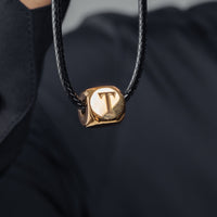 Thumbnail for Man Necklace - Gold Initial Necklace - Cube Letter Necklace - Gold Necklace for men Necklace Brother & Sisters