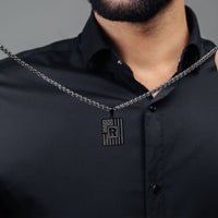 Thumbnail for Man Necklace - Initial Necklace - Military Letter Necklace - Mens Chain Necklace Necklace Brother & Sisters