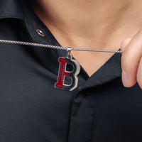 Thumbnail for Man Necklace - Initial Necklace - Rugby Letter Necklace - Mens Chain Necklace Necklace Brother & Sisters