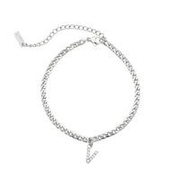 Thumbnail for Silver Initial Anklet - Ankle Bracelet - Anklet for Women - Silver Leg Bracelet Anklet V Brother & Sisters