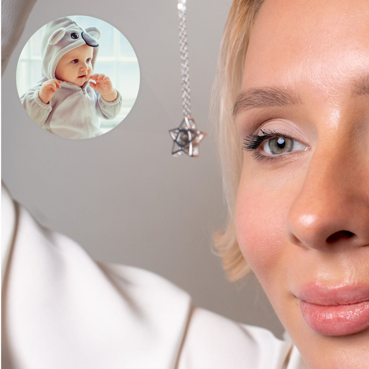 Star Photo Personalised Necklace  - Photo Necklace - Photo Projection Necklace Necklace Brother & Sisters