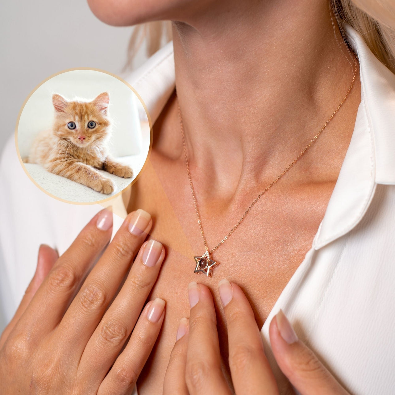 Star Photo Personalised Necklace  - Photo Necklace - Photo Projection Necklace Necklace Brother & Sisters