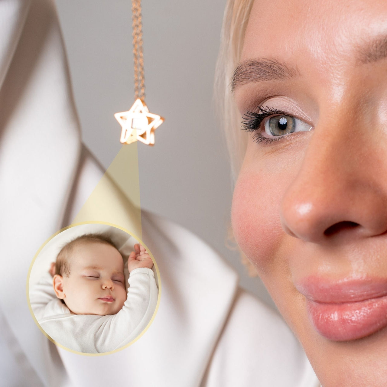 Star Photo Personalised Necklace  - Photo Necklace - Photo Projection Necklace Necklace Brother & Sisters