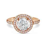 Thumbnail for Rose gold halo engagement ring — product photo on a white background, silver