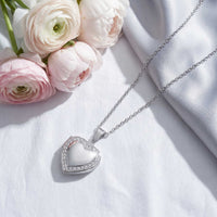 Thumbnail for Crystal Heart Photo Locket Necklace