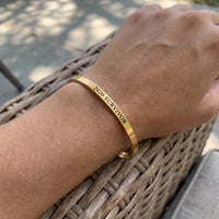 Thumbnail for Survivor bracelet — worn, real size, gold | SKU: 2020s-g