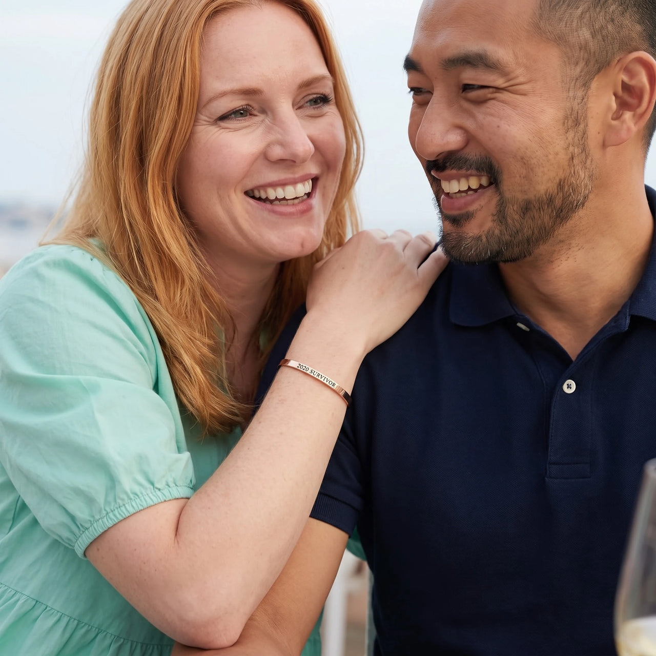 Encouragement gifts — worn by a couple, rose gold | SKU: 2020s-rg