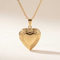 Thumbnail for Scroll Heart Photo Locket Necklace