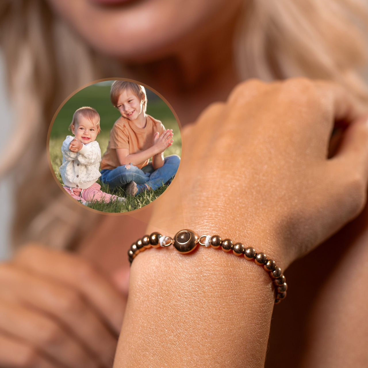 Metallic Photo Bracelet