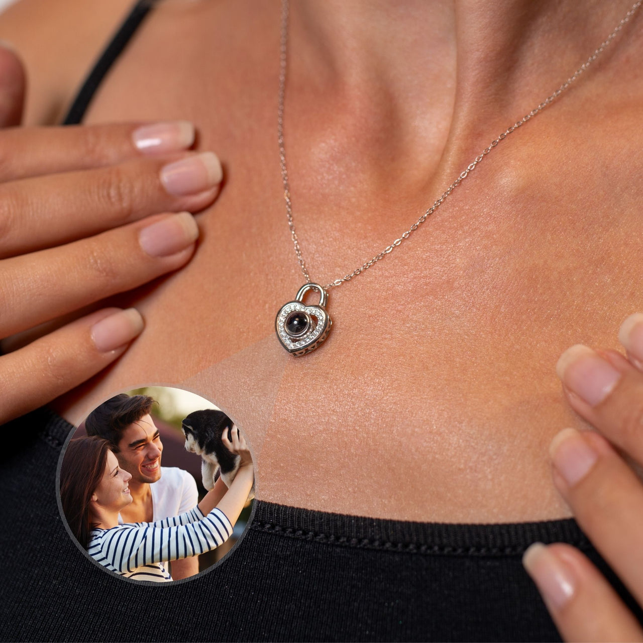 Padlock Photo Necklace