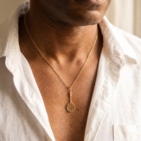 Thumbnail for Badminton Racket Necklace Gold – close-up worn on a man's wrist | Brother & Sisters | SKU: Gold