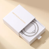 Thumbnail for Heart Bond Matching Bracelet Set in Silver — in the Brother & Sisters slide-out gift box