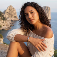 Thumbnail for Engraved bracelet — worn on a getaway, silver | SKU: lanature-wg