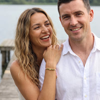 Thumbnail for Pink bracelet — worn by a couple, gold | SKU: lecorail-g