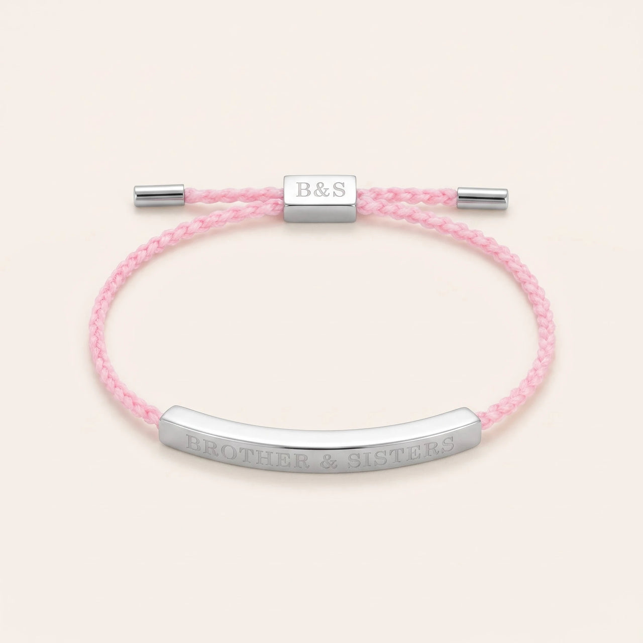 Pink string bracelet — product photo on a white background, silver | SKU: lecorail-wg