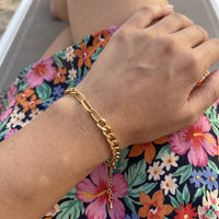 Thumbnail for Link bracelet — worn, real size, gold | SKU: ledouble