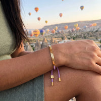 Thumbnail for Adjustable bracelet — worn on a getaway, gold | SKU: lemauve-g