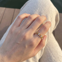 Thumbnail for The Hearts ring in gold worn, showing its real size | SKU: lescoeurs