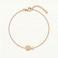Thumbnail for Little Pineapple Bracelet, gold charm bracelet | SKU: 9178613-gold