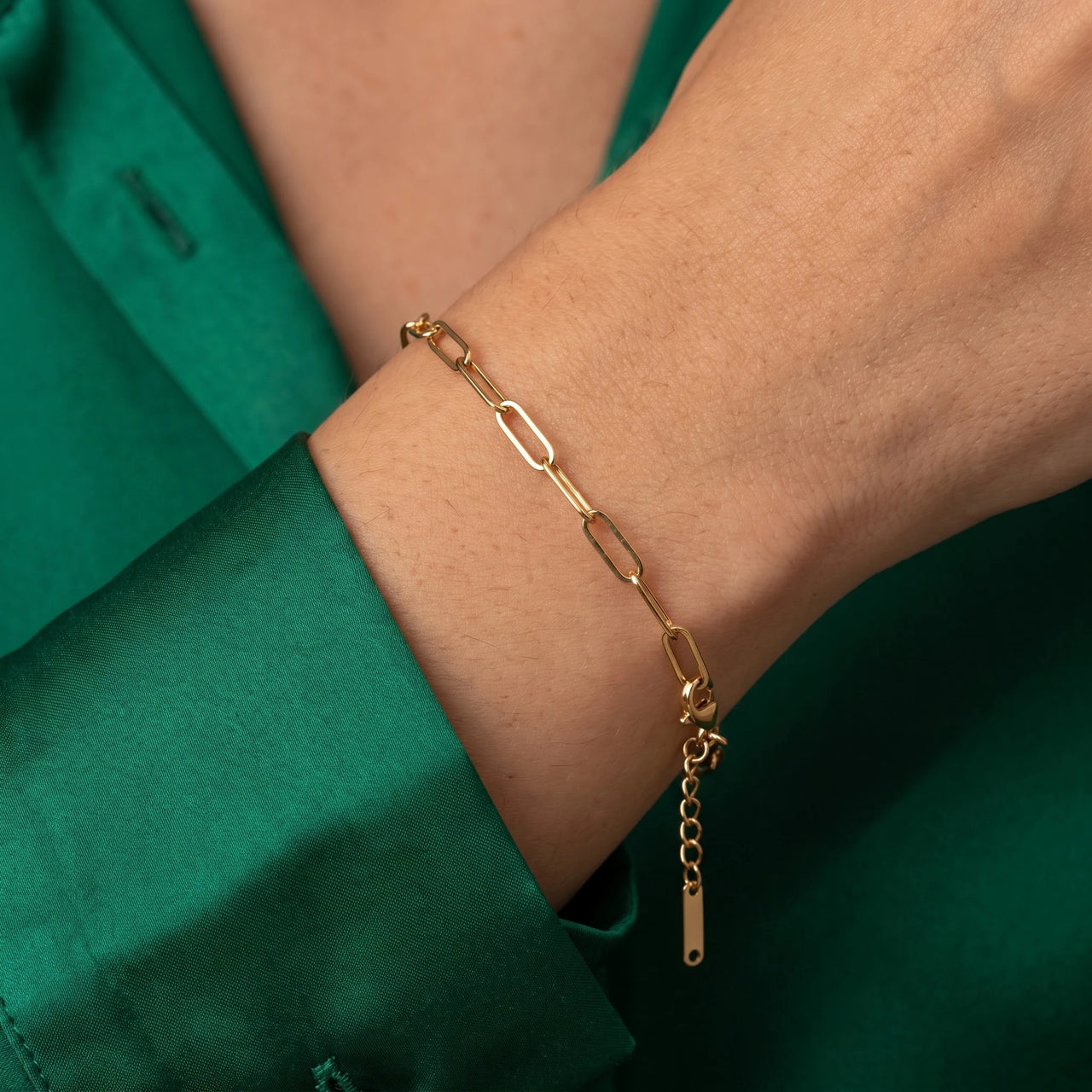 Gold chain bracelet — close-up of the details, gold | SKU: l-original