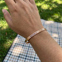 Thumbnail for Cuff bracelet — worn, real size, rose gold | SKU: nftd-rg