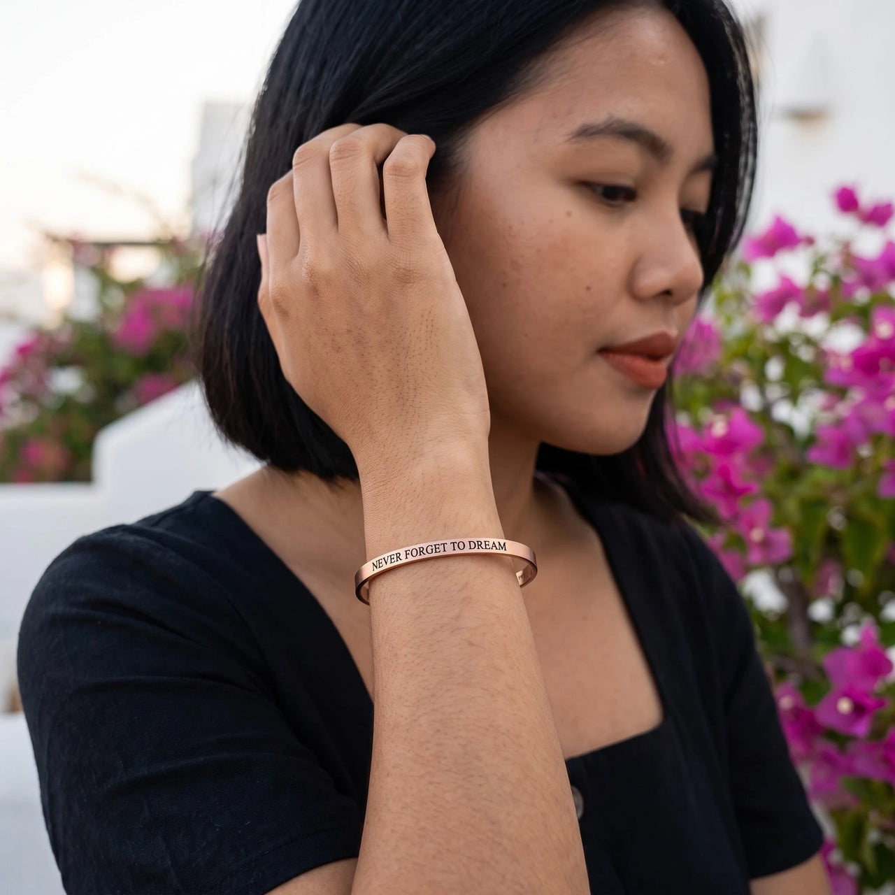 Graduation gift for her — worn, everyday gesture, rose gold | SKU: nftd-rg