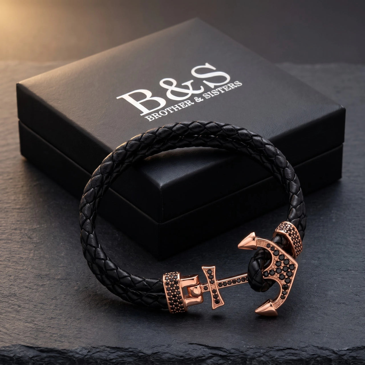 Rose Gold Anchor – in its Brother & Sisters gift box | Brother & Sisters | SKU: 3621358-rose-gold-XS-14-15, 3621358-rose-gold-S-16-17, 3621358-rose-gold-M-18-19, 3621358-rose-gold-L-20-21, 3621358-rose-gold-XL-22-23