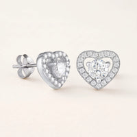 Thumbnail for Heart earrings — product photo on a white background, silver | SKU: 1953493