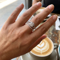 Thumbnail for Cubic zirconia ring — worn, real size, silver | SKU: 497080-4.5-silver