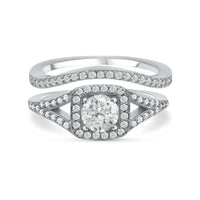 Thumbnail for Bridal ring set — product photo on a white background, silver | SKU: 497080-4.5-silver
