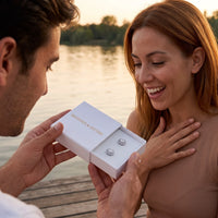 Thumbnail for Stainless steel earrings — worn by a couple, silver | SKU: 6306968-white