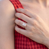 Thumbnail for Rectangle engagement ring — close-up of the details, rose gold | SKU: 1969566-4-5-rose-gold