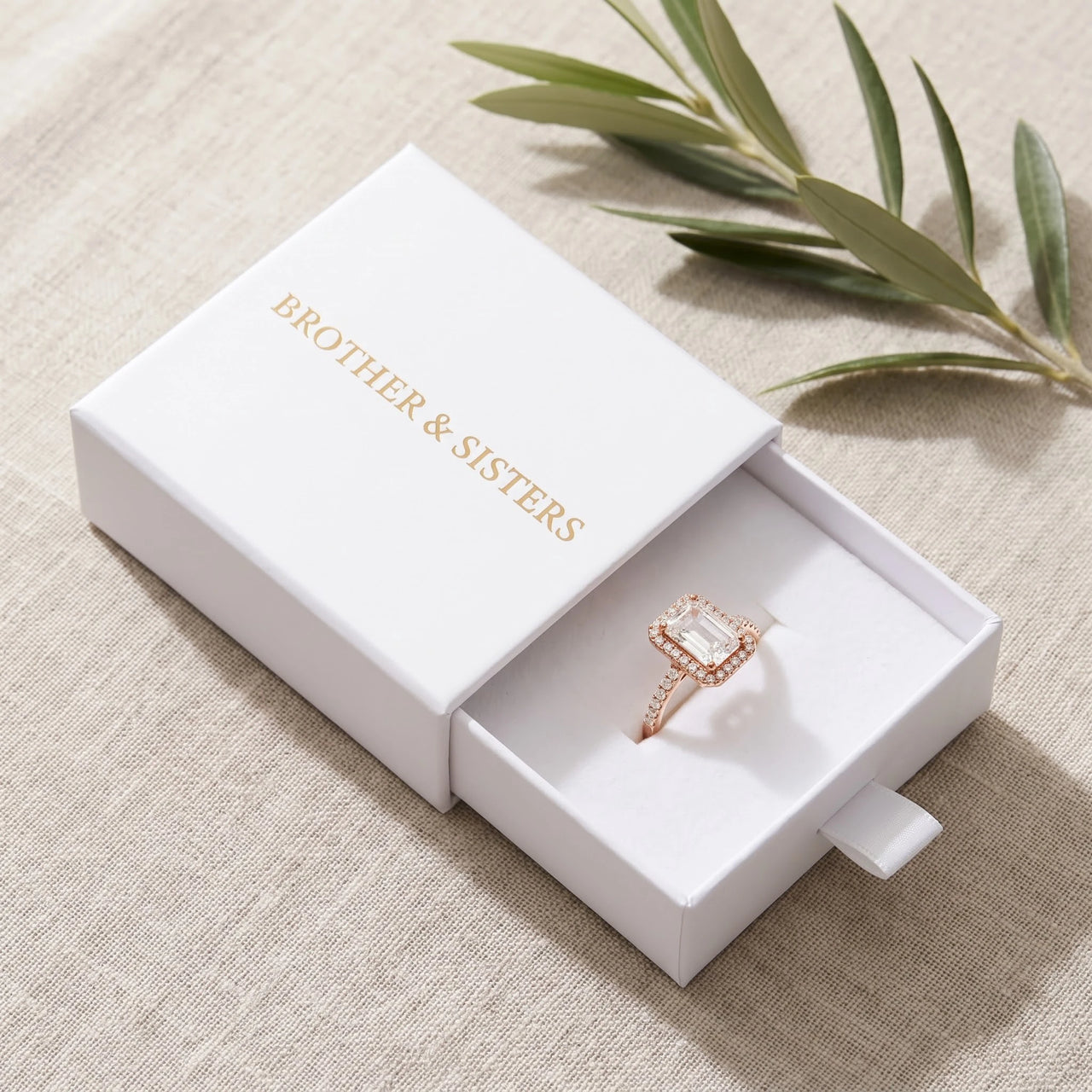 Radiant cut engagement ring — in the gift box, rose gold | SKU: 1969566-4-5-rose-gold