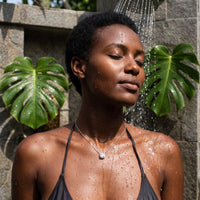 Thumbnail for Halo necklace — worn in the shower, waterproof, silver | SKU: 505721
